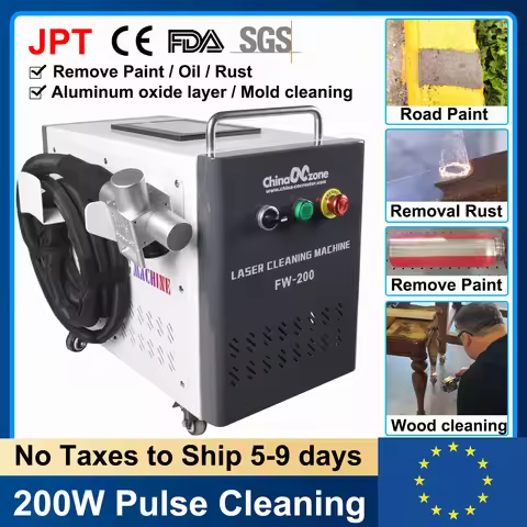 200W JPT Pulsed Laser Cleaning Machine For Remove Rust Oil Paint Metal Wood Air Cool Laser Aluminum