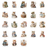 46pcs，Cute Cat Retro Pet Stickers Ins Hand Diary Decorative Stickers Sealed Stickers，Stationery Decoration Stickers Suitable  For Photo Albums Diaries Cups Laptops Mobile Phones Scrapbooks