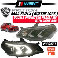 WT Proton Saga FL/FLX ( M/Benz Look ) Double Projector Headlamp With Light Bar