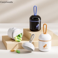 Two Compartments Pill Storage Box Plastic Handle Design Portable Pill Box Moisture Proof Pill Dispen