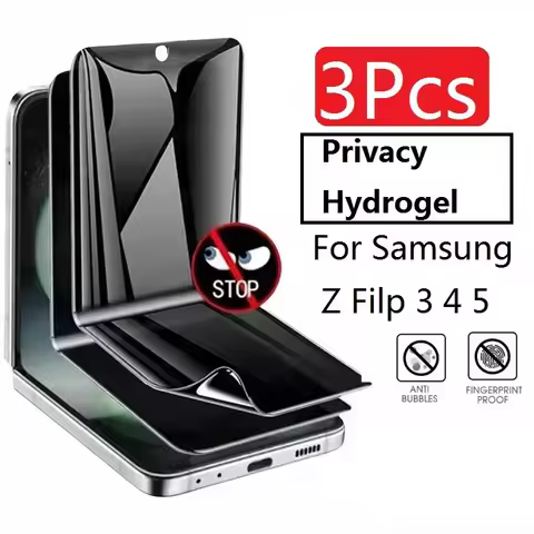 3Pcs Privacy Hydrogel Film For Samsung Galaxy Z Flip 6 5 4 3 W23 W24 W25 Front Screen Protector Can 