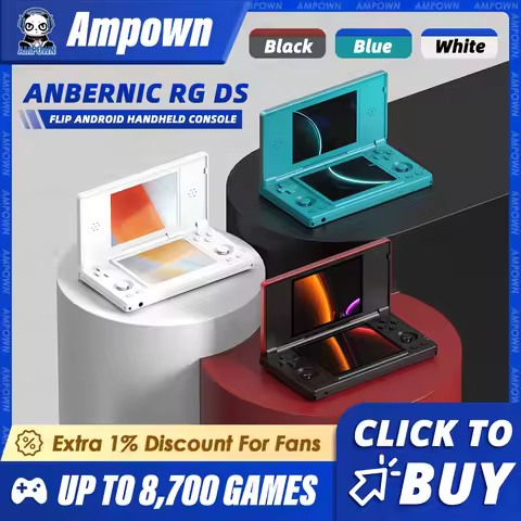 RG DS Handheld Game Console 4‘’ Dual IPS Touchscreen RK3568 Processor Android14 Hall Effect Magnetic