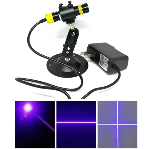16x68mm Focusable 405nm 100mw/200mw/300mw Violet Blue Laser Module W/ Adjustable Dot/ Line/ Cross He