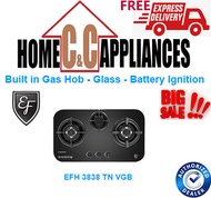 EF Built in Gas Hob - Glass - Battery Ignition EFH 3838 VG/VGB | ALL MODEL HOB AVAILABLE |