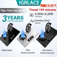 IGRLACE PUB/天然气 9.2KW Stainless Steel Memasak Gas Cooker Stove Hob Cooker Dapur Viral Build-In/Table
