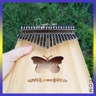Kalimba 21 Keys - Butterfly Shape - Resonant Box - Mahogany - Free Full Accessories