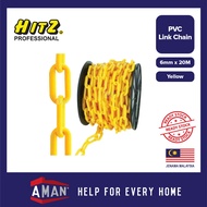 HITZ PVC Plastic Chain 6MM x 20M Safety Road Cone Chain Gate Hanging Chain Rantai Plastik Barricade 