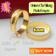 Wing Sing 5mm Unisex CBR Cross Solid Fashion Gold 916/916 Gold Rattan Split Ring