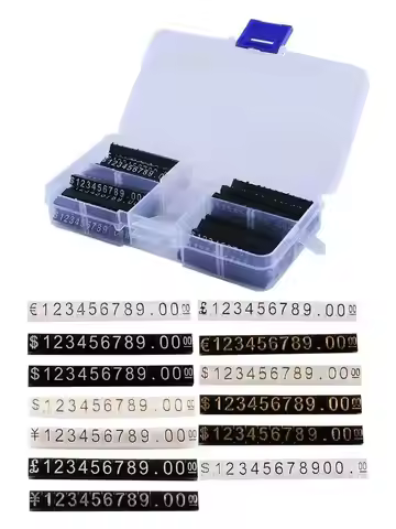 3x5mm 30pcs Per Pack Price Cube Dollar Jewelry Watches Euro Sign Mini Adjustable Number Tag Display 