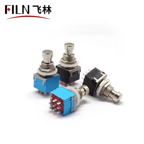 FILN 9 pin 3pdt latching guitar switch Guitar Effects Pedal Box Stomp Foot True Bypass