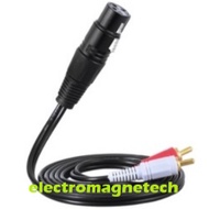 1.5m/ 5ft Stereo Audio Splitter Patch Y Cable Cord 1 XLR Female to 2 RCA Male