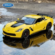 WELLY 1:24 2017 Chevrolet Corvette Z06 Alloy Scale Car Model Diecast Metal Static Collection Childre