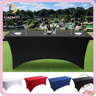 DIACHASG High Stretch Tablecloth, Universal 4/6FT Rectangular Table Cloth, Black Washable Elastic Be