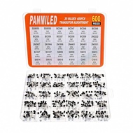 PANMILED 30 Nilai 600 Keping Kit Pelbagai Transistor 2N2222 2N2907 2N3904 2N3906 2N5401 2N5551 S8050