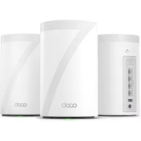 Tri-Band Mesh WiFi 7 System 10Gbps 6-Stream 4x2.5G Ports Wired Backhaul VPN HomeShield 3-Pack
