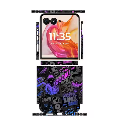 Colorful Anti-Scratch Phone Skin For Motorola Razr 40 50 Ultra Back + Hinge Decal Matte Film For Mot