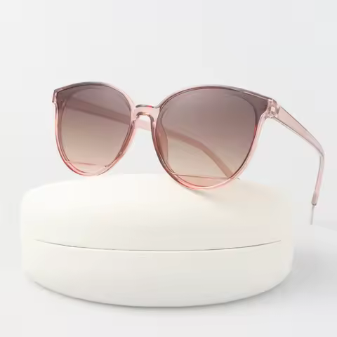 Cat Eye Vintage Sunglasses Woman Brand Designer Round Sun Glasses Female Fashion Jelly color Gradien