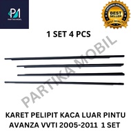 1 SET OF 4 PCS EXTERIOR DOOR GLASS SEAMS FOR AVANZA VVTI 2005-2011 Avanza Accessories 2006 - 2011