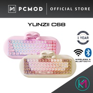 YUNZII C68 | Strawberry Pudding Cat, Cocoa Coffee Meow | Fully Assembled Hot-Swappable Keyboard | PC