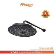 FS R-4310B Set : ABS rain shower head c/w shower arm ( Matte black + Rose gold)