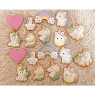 8pcs Unicorn Baby Shower cookies Royal Icing Cookies for 4 months baby 收诞饼 / 收涎饼干