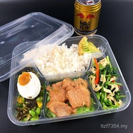 Five-Grid Transparent Lunch Box Square Packaging Box Fast Food Box Disposable 3 Free Shipping Grid 2