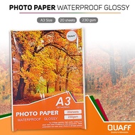 A3 Size QUAFF Tree Type Photo Paper 20sheets w/ Back Print Glossy Inkjet Paper 230gsm