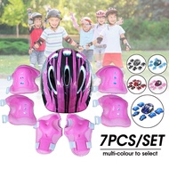 Kids Boy Girl Safety Helmet Knee Elbow Pad Sets Children Cycling Roller Skating Bicycle Slide Protection Safety Guard 7pcsset