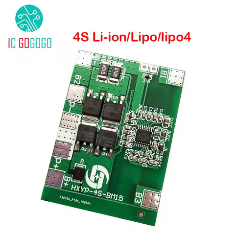 4S 12.8V 14.4V 16.8V Lifepo4 Li-ion Lipo Lithium Battery Protection Board 18650 BMS 14A Limit 20A PC