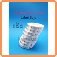 Label Baju / Clothing Size Tag (XS-3XL)