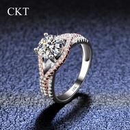 CKT 18k White Gold 2ct Diamond Moissanite Ring for Women's Platinum Pt950 Rings Dividing Gold Ins We