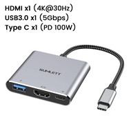 Sumlett USB C ไปยังอะแดปเตอร์ที่รองรับ HDMIUSB Type C ไปยัง HDTV 4K Hub (รองรับ Thunderbolt 3) 3 In 