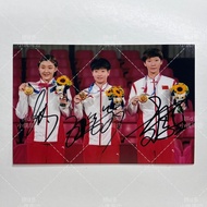 Sun Yingsha Chen Meng Wang Manyu signed promotional photos 6 inches of friends and classmates around