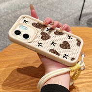 Case For Infinix Smart 9 9 HD Hot 50i Three-Color Heart-Shaped Phone Silicone Shockproof Strap Phone