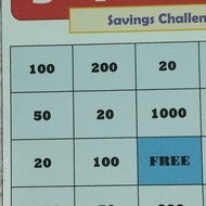 Bingo Savings Challenge ( Ipon Challenge Bingo Chart – PRINT ONLY or with 1pc PVC Pouch )