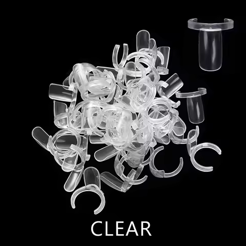 50pcs Nail Polish Color Swatch Display Card Ring Natural Transparent Manicure tools