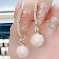 High-end Korean Dongdaemun earrings with large pearls, unique, trendy, simple, and popular online202