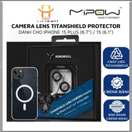 Mipow KINGBULL Camera Lens for iPhone 15 Plus / 15, MIPOW KINGBULL TITANSHIELD PROTECTOR – BJ15A