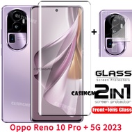 2023 Oppo Reno 10 Pro + 5G Full Cover Tempered Glass Flim For Oppo Reno10 10Pro Reno 10 Pro Reno10Pro+ 10Pro+ + Plus 5G 2023 Front Film Back Lens Glass Back Camera Lens Screen Prot