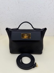 愛馬仕 Hermes K刻 黑色金扣 mini 2424 Volupto拼swift皮 手提斜背包 20cm
