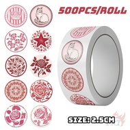 ❉ Vintage Pink Art Series 02 . Kids Rewards Stickers ❉ 500Pcs/Roll DIY Diary Scrapbooking Sealing La