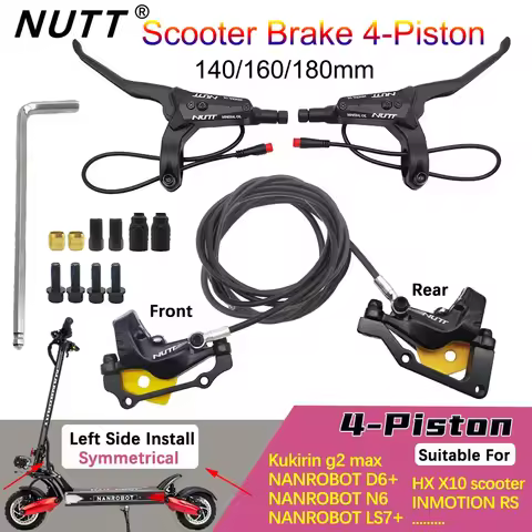 NUTT Electric Scooter Brake 4 Pistons Y-5 Hydraulic Disc Oil Brake 140 160 Rotor For A5 HX-D Kukirin