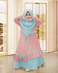 Syari Anak Perempuan Syari FIOLIN Kids TM - Syari Kids Gamis Syari Supplier Baju Muslim Anak Pusat G