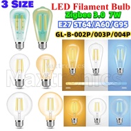 Zigbee 3.0 7W Pro Retro Style LED Filament Bulb ST64/A60/G95 E27 CCT Smart Dimmable GL-B-002P/003P/0