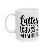 Lattes Leaves & Flannels CQ Ceramic Mug 11Oz
