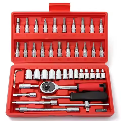 Wrench Set 46/53Pcs Tool Kit For Car Tool Screwdriver And Bit Ratchet Torque Quick Wrench Spanner Wr