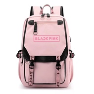 BTB STORE Tas Anak Ransel wanita remajal Sekolah untuk Anak Perempuan Gaya Korea Hitam Pink Lucu Tas