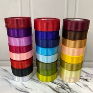 1 ROLL OF 2.5 cm SATIN FABRIC RIBBON ROLL/ 1 inch SATIN RIBBON/ 2.5cm FABRIC RIBBON/