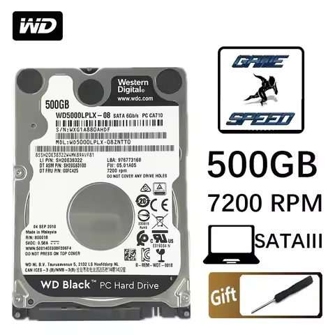WD Black 500GB 2.5" SATA III Internal Hard Disk Drive Gaming HDD HD Harddisk WD5000LPLX 32MB 7mm 720