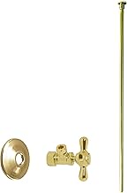Westbrass D105KFHX-01 Toilet Kit 5/8" 3/8" OD x 20", Flat Head, Polished Brass
